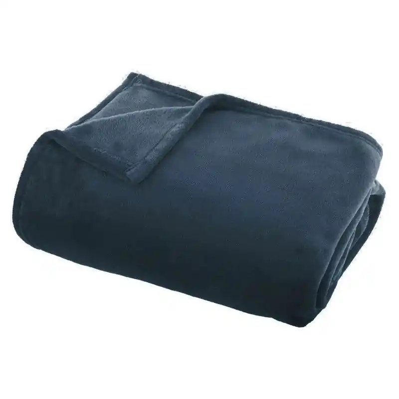 Nieuw Model Atmosphera Plaid deken - denim blauw - polyester - 130 x 180 cm - Plaids