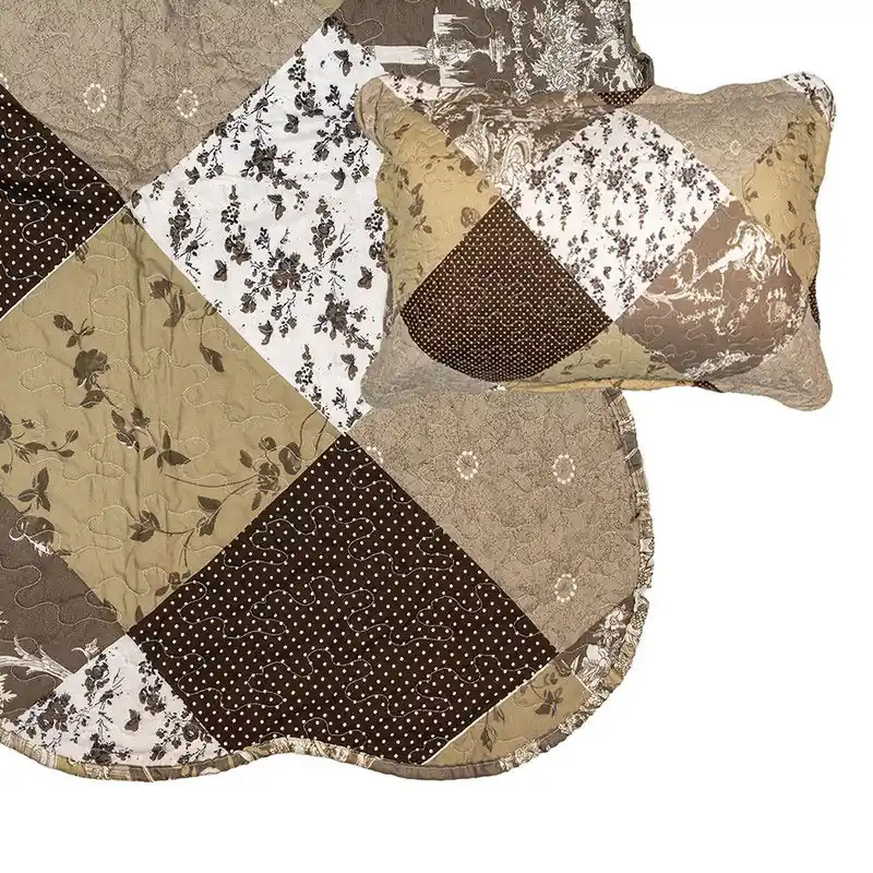 Uitverkoop Clayre & Eef Bedsprei 230x250 cm Bruin Beige Polyester