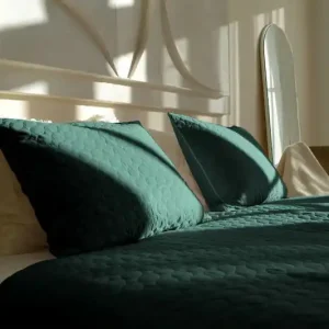 Zydante Home® Bedsprei Incl. 2 Hoezen -Dark Green Circles - 220x240 cm + 2 * 60x70 cm Plaats Bestelling
