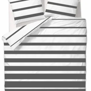 Ten Cate Katoenen Tweepersoons Dekbedovertrek - 200x200/220 - Celia Antraciet Nieuwe Collectie