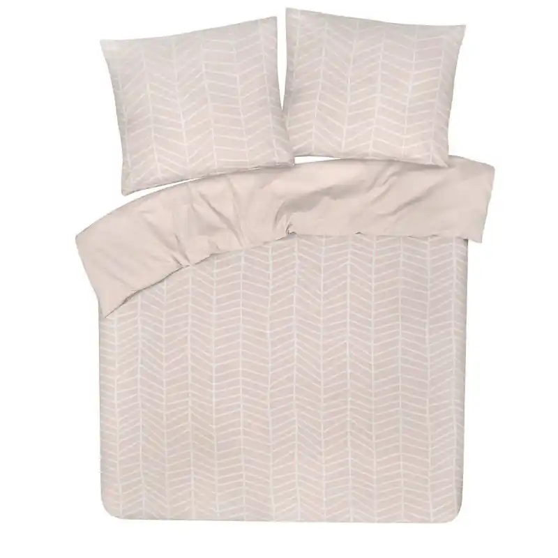 DoubleDry Dekbedovertrek My Design 100% katoen - Eenpersoons 140x200 cm + 1 Kussensloop - pattern licht roze Populair