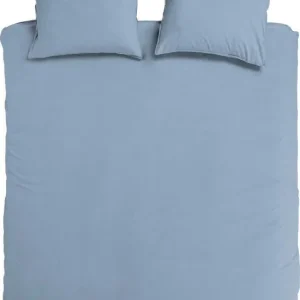 DoubleDry Dekbedovertrek 100% Percal Katoen - Tweepersoons 200x200/220 cm + 2 Kussenslopen - Zacht, Ademend en Huidvriendelijk - Blauw Nu Kopen